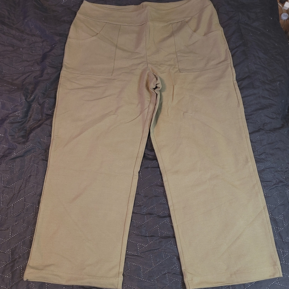 Women With Control by Renee Goldstein Capri Pants light brown